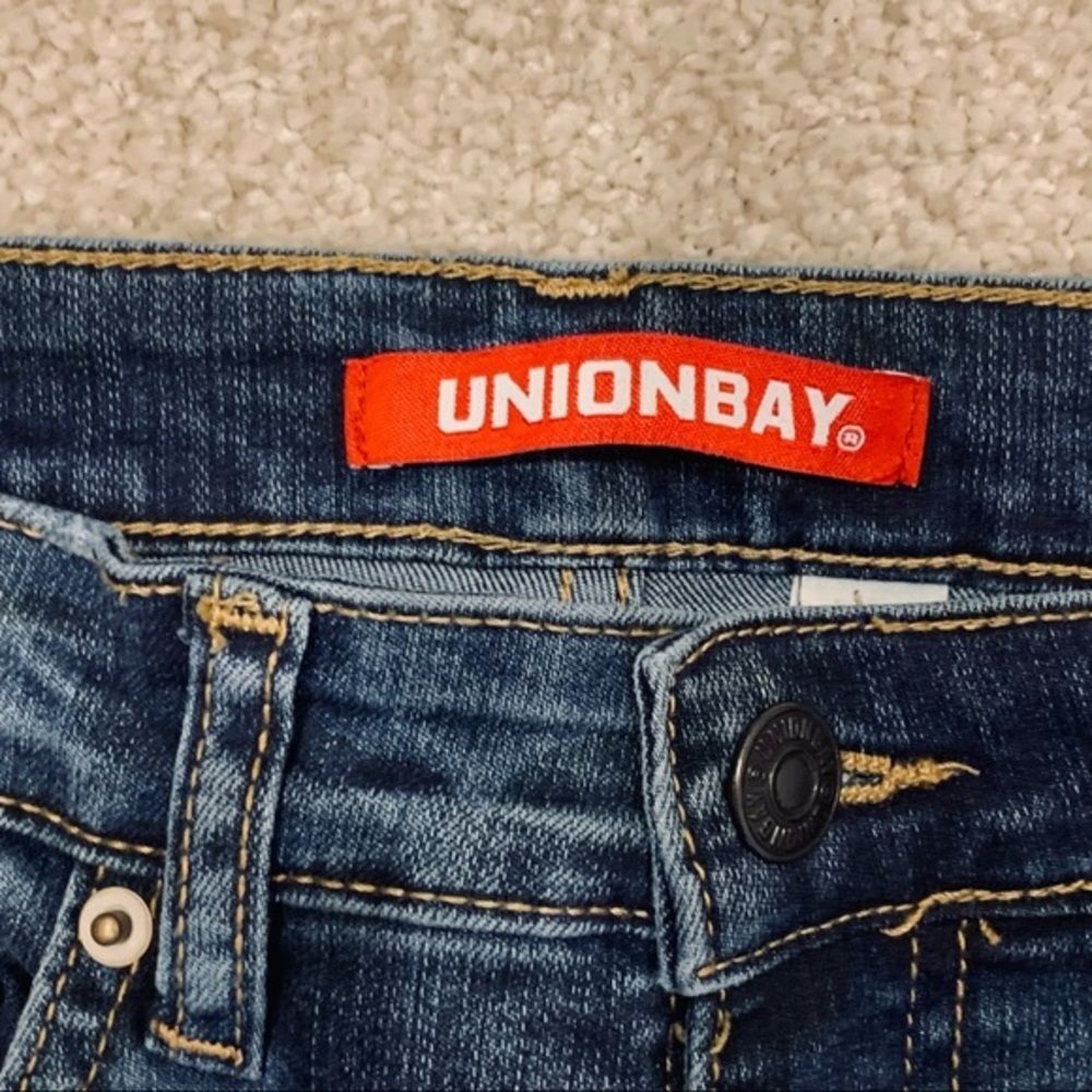 Unionbay High Rise Blue Camo Skinny Jeans 9 - Picture 6 of 16